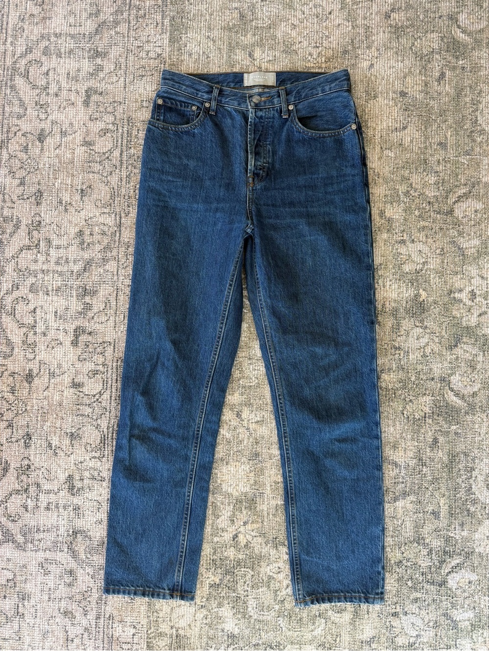 Everlane The 90's Cheeky Jean Straight Leg Mid Rise Blue Wash Denim Size 26 - Picture 3 of 9